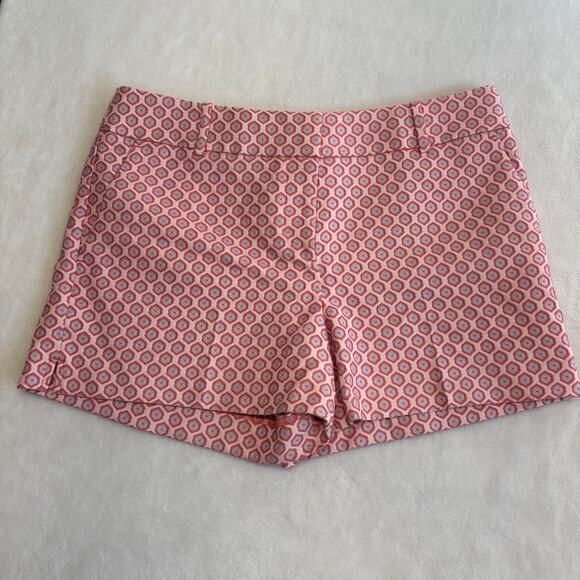 LOFT Jacquard Knit Riviera Shorts(2) Aztec Geometric Pattern Navy Pink Size 10 - Picture 11 of 16